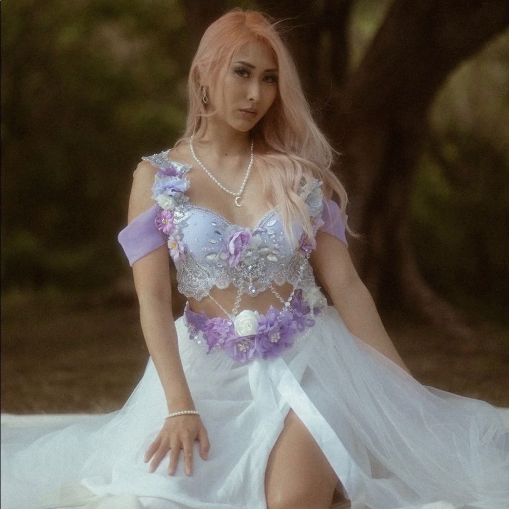 Fairytale Jewel Rave Bra + Floral Belt Included